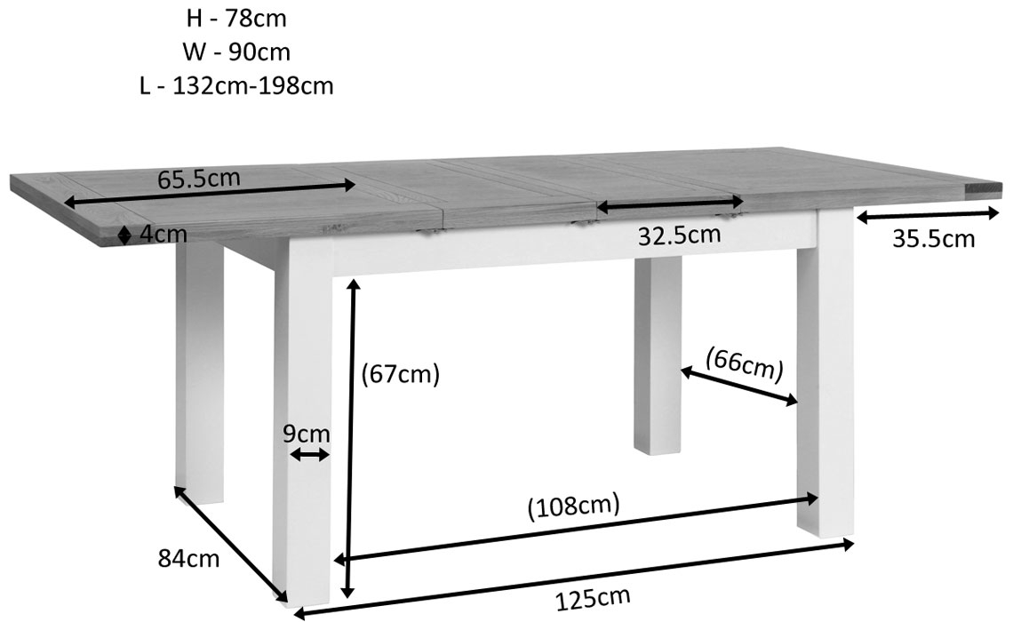 Lavenham Painted 132-198cm Extending Dining Table