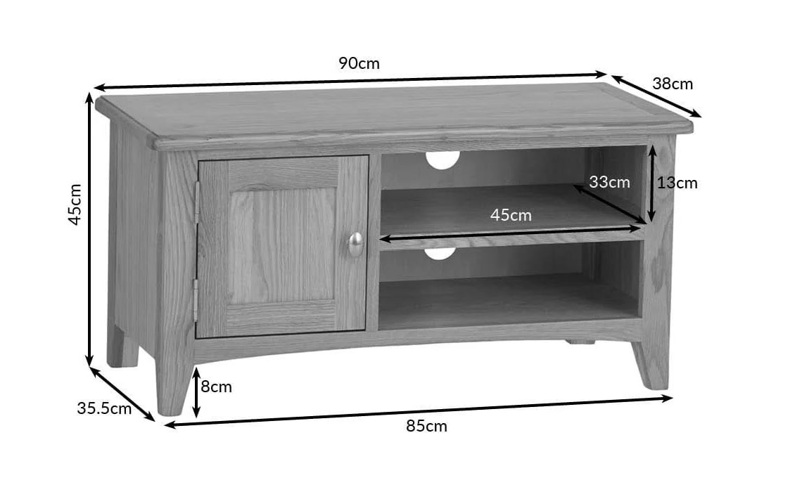 Columbus Oak Small TV Unit 