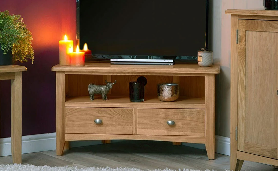 Columbus Oak Corner TV Unit