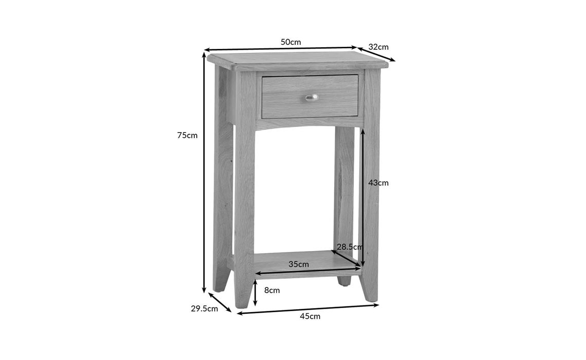 Columbus Oak 1 Drawer Console Table