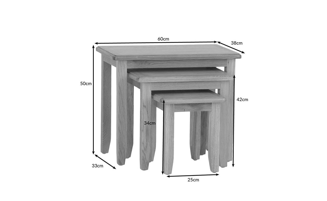 Columbus Oak Nest of 3 Tables