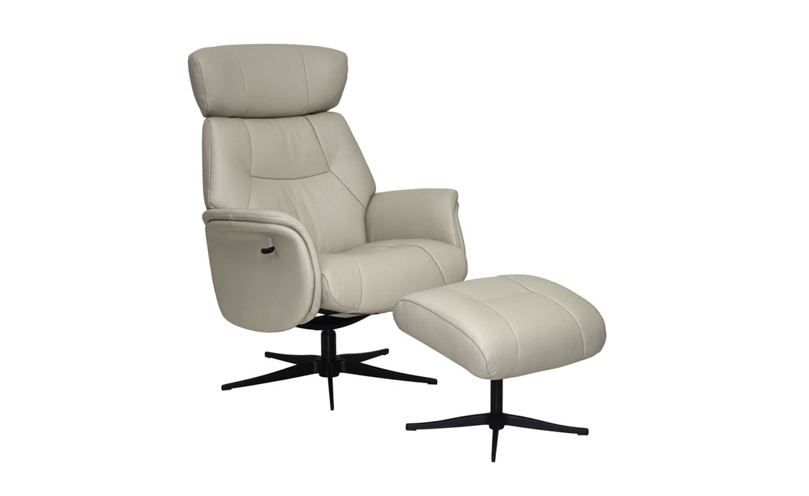 Murcia Swivel Recliner & Footstool - Leather Or Fabric