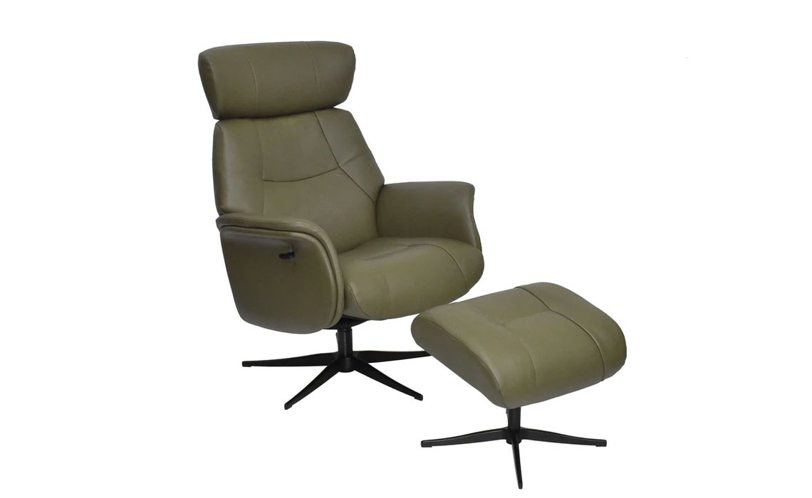 Murcia Swivel Recliner & Footstool - Leather Or Fabric