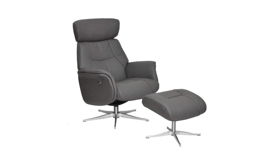 Murcia Swivel Recliner & Footstool - Leather Or Fabric