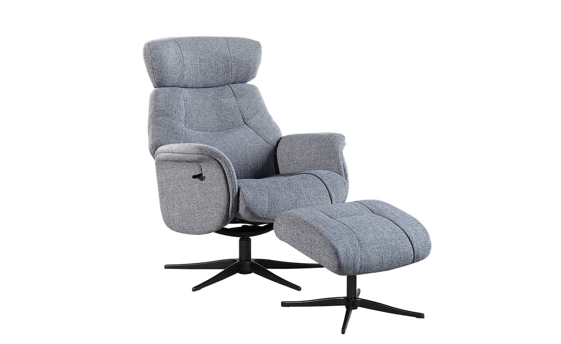 Murcia Swivel Recliner & Footstool - Leather Or Fabric