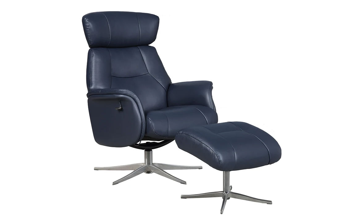 Murcia Swivel Recliner & Footstool - Leather Or Fabric