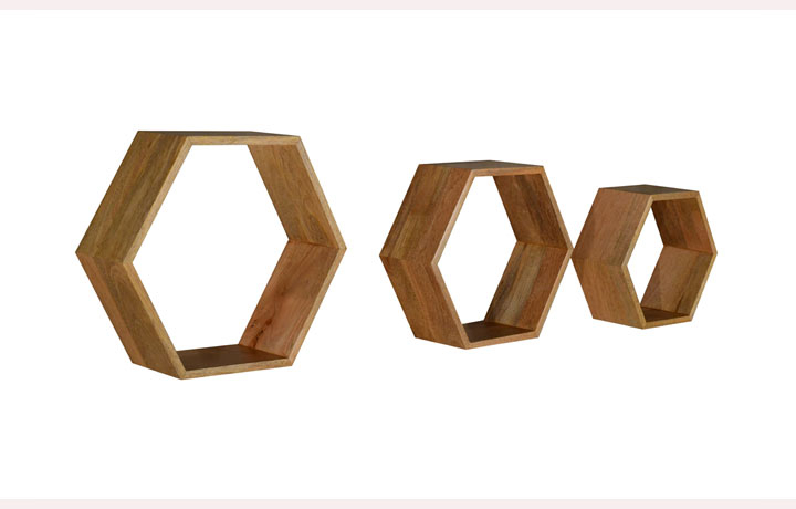 Kelso Mango Hexagonal Nest / Shelving Unit