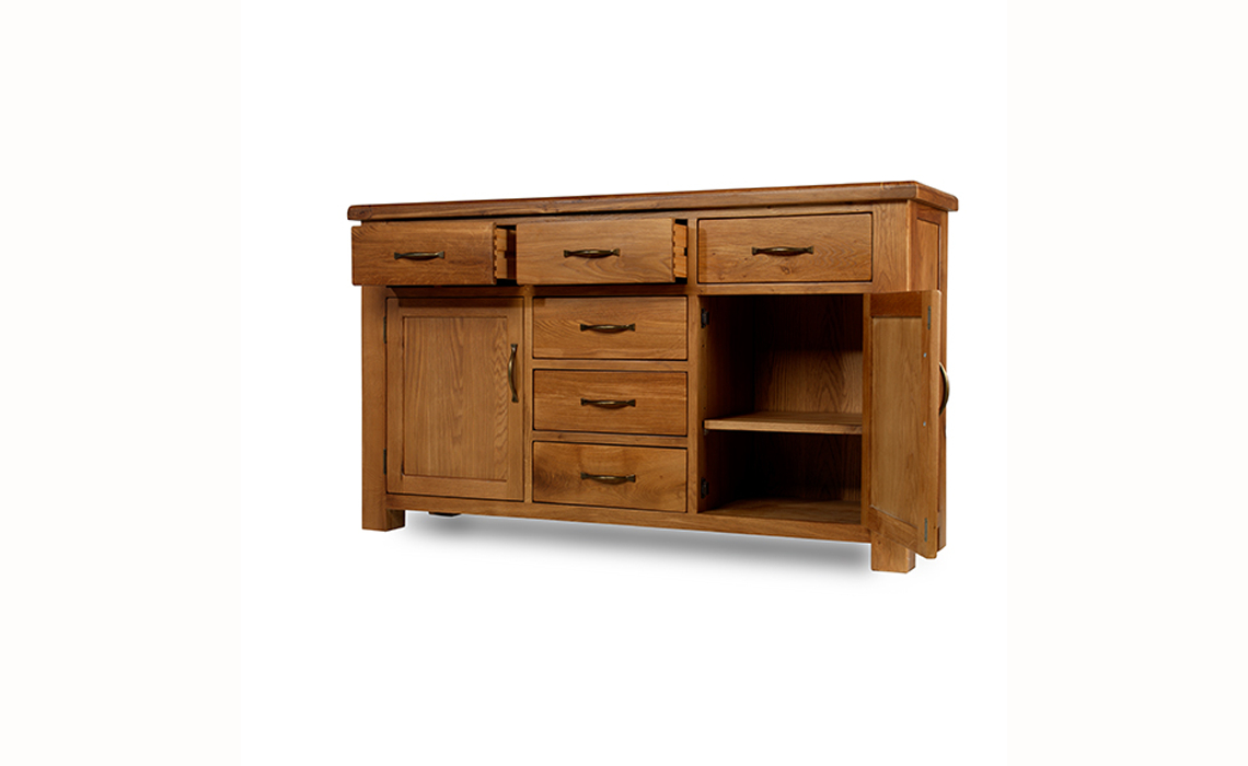 Hollywood Oak Sideboard 6 Drawer 2 Door 