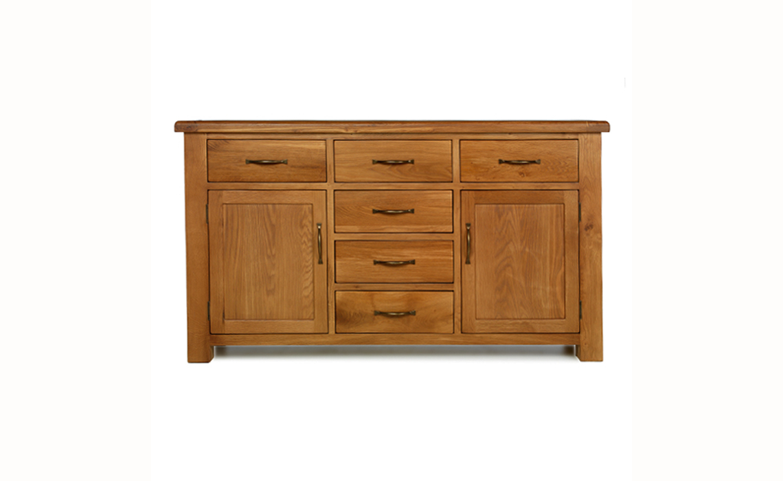 Hollywood Oak Sideboard 6 Drawer 2 Door 