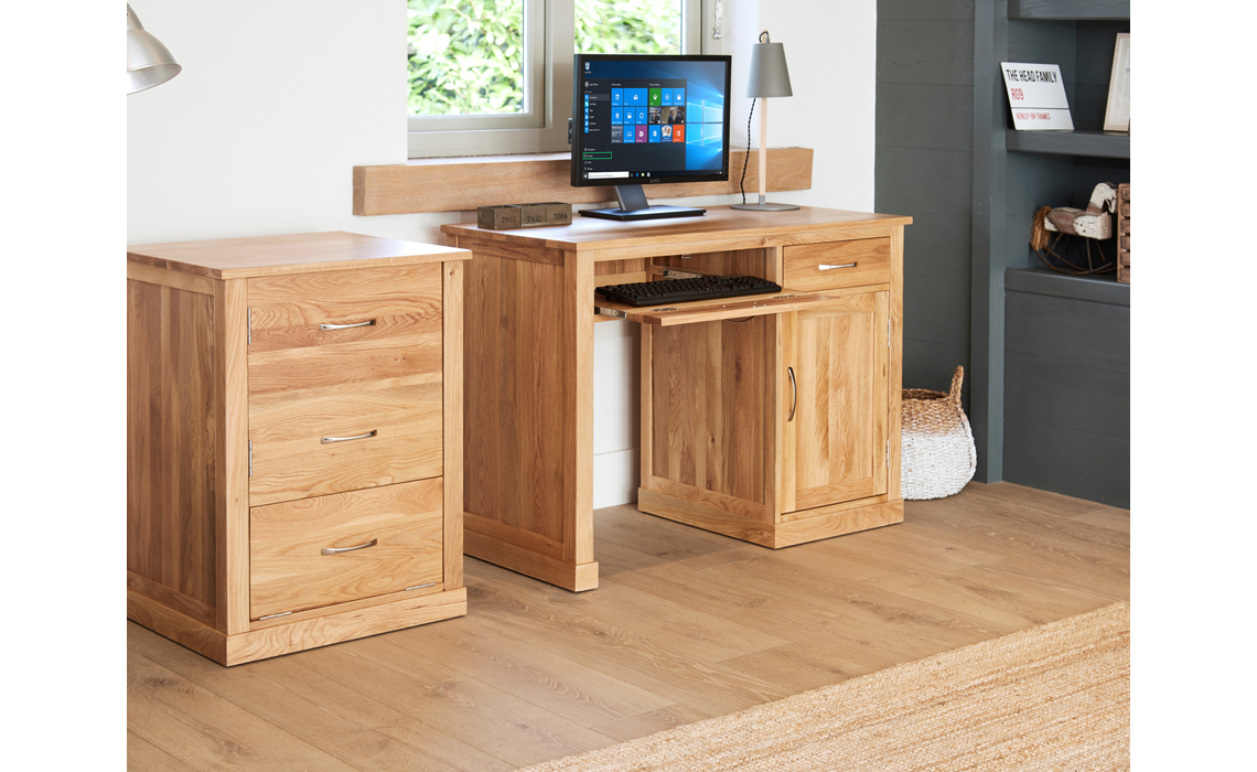 Pacific Oak Single Pedestal Computer Desk