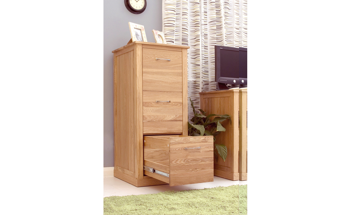 Pacific Oak 3 Drawer Filing Cabinet