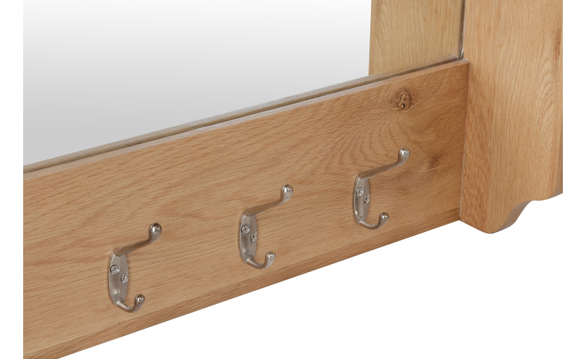 Columbus Oak Hall Mirror With Coat Hooks