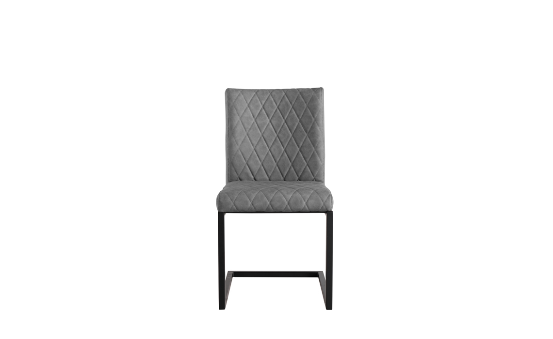 Diamond Stitch Grey Cantilever Dining Chair