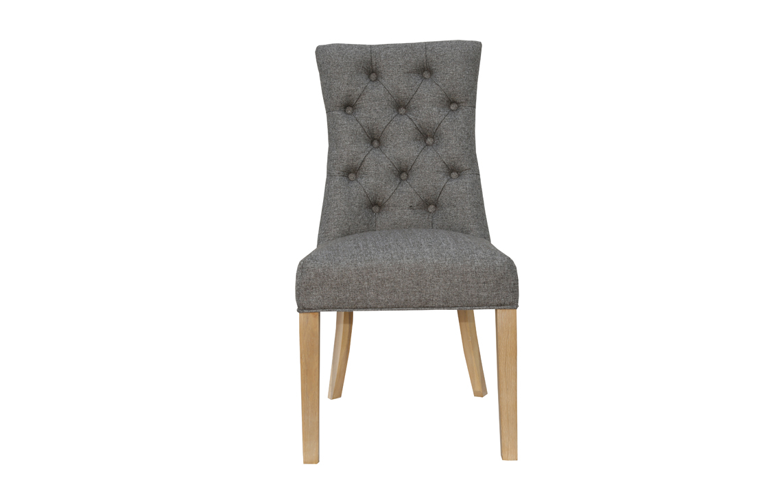 Phoebe Buttoned Dining Chair - Dark Grey