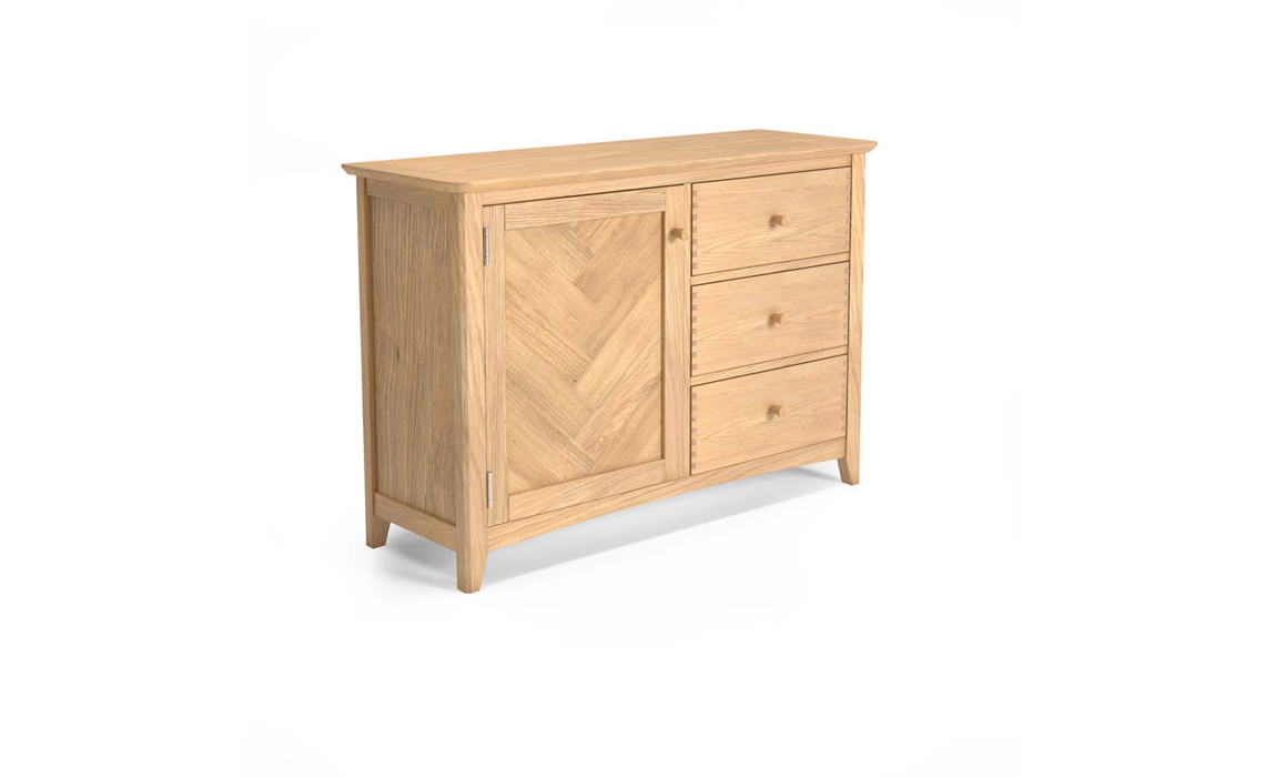 Carnaby Oak 1 Door 3 Drawer Sideboard