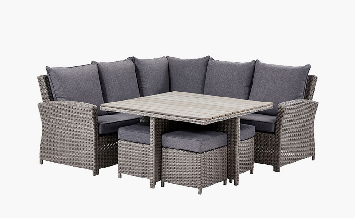 Slate Grey Barbados Square Corner Seating Set