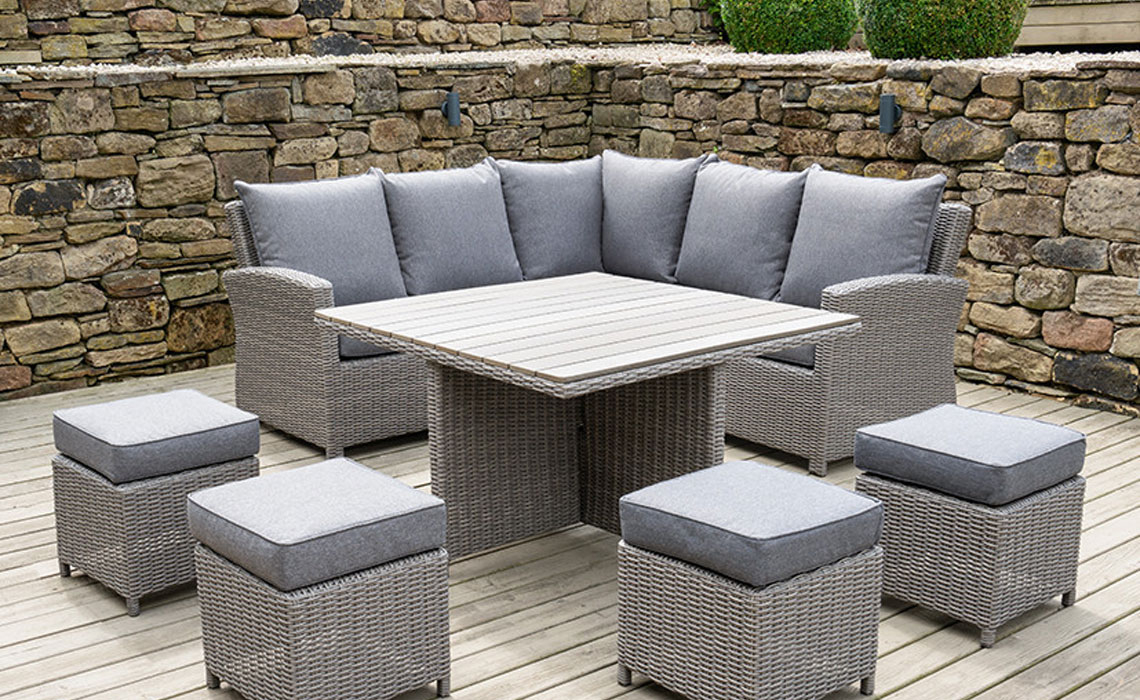 Slate Grey Barbados Square Corner Seating Set