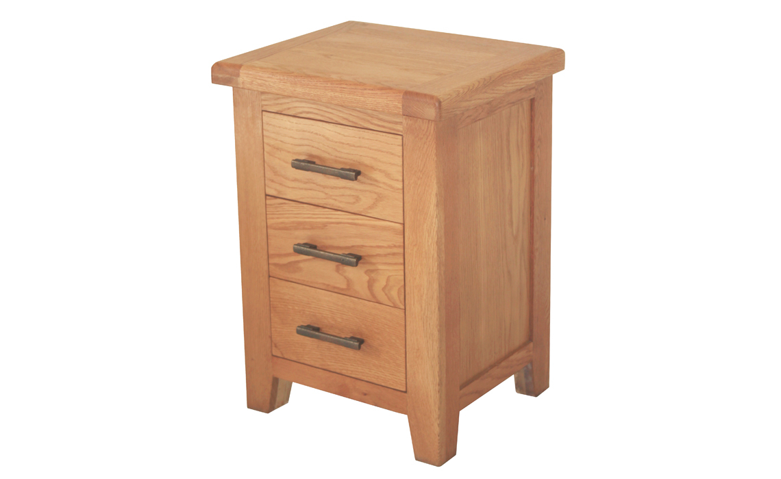 Hamilton Oak 3 Drawer Bedside 