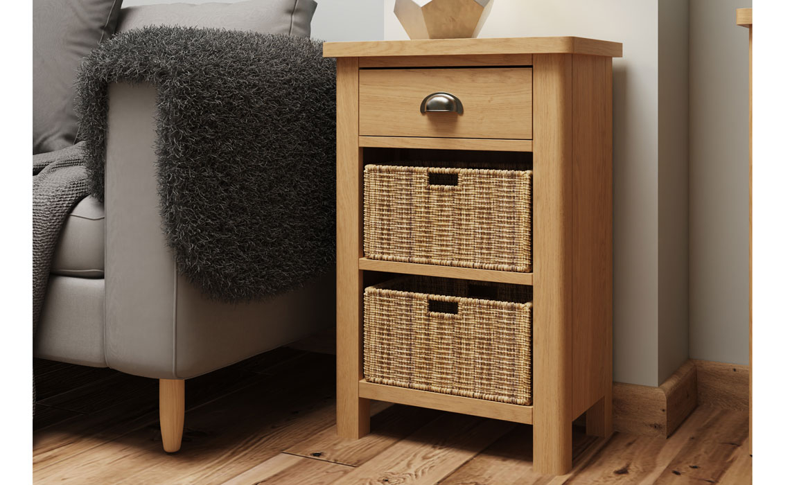 Woodbridge Oak 1 Drawer 2 Basket Cabinet