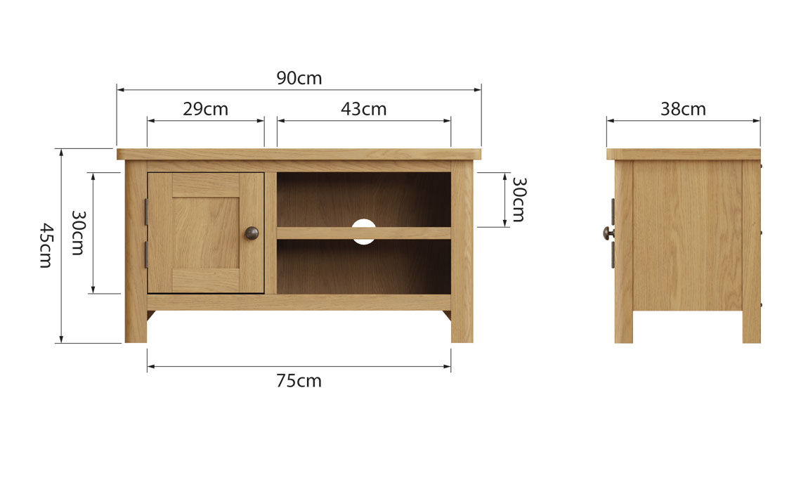 Woodbridge Oak Small TV Unit