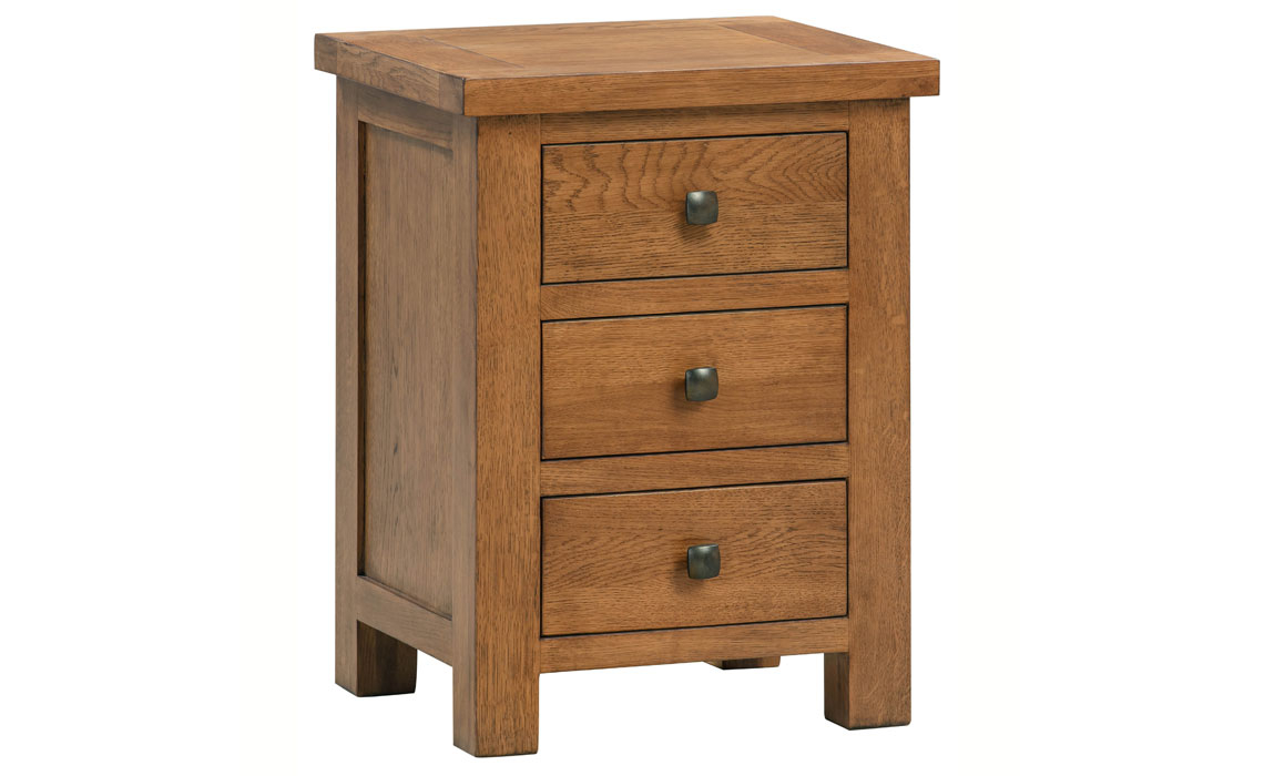 Lavenham Rustic Oak 3 Drawer Bedside