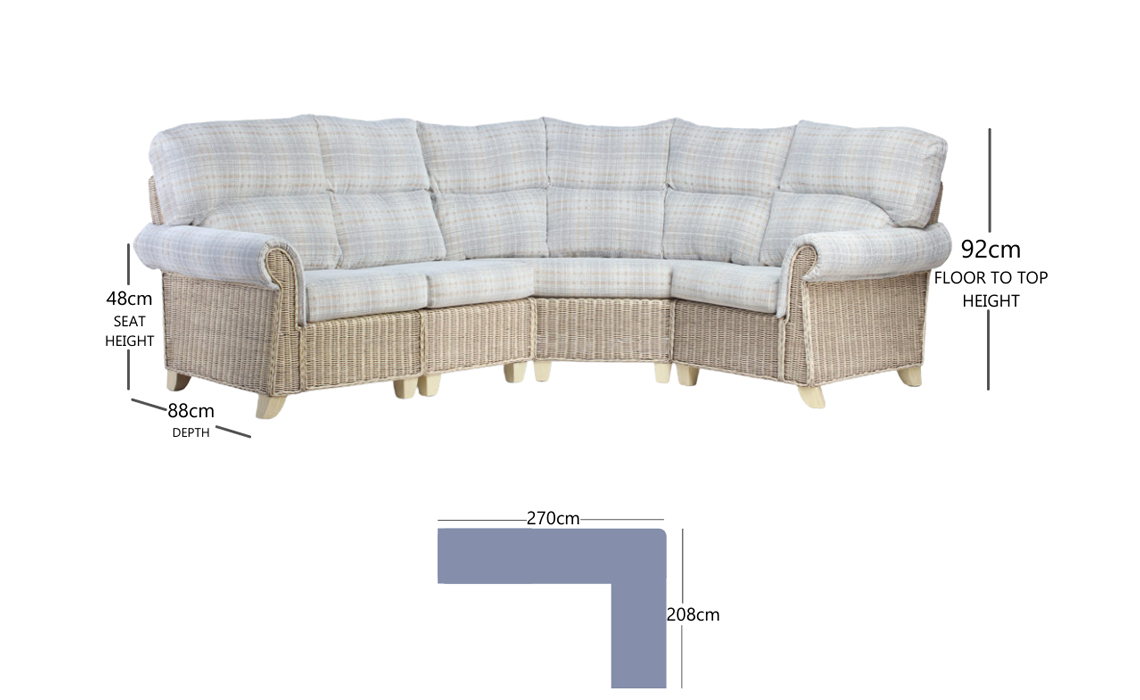 Charlton 4 Piece Corner Sofa in Natural Wash