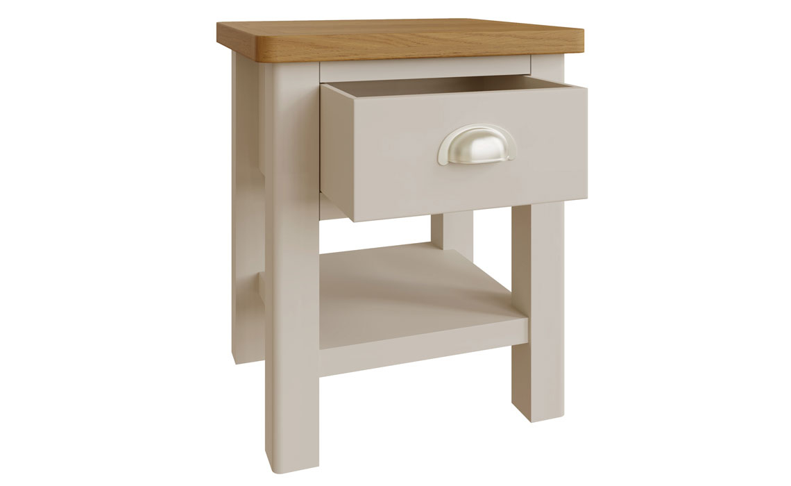 Woodbridge Truffle Grey Painted 1 Drawer Lamp Table