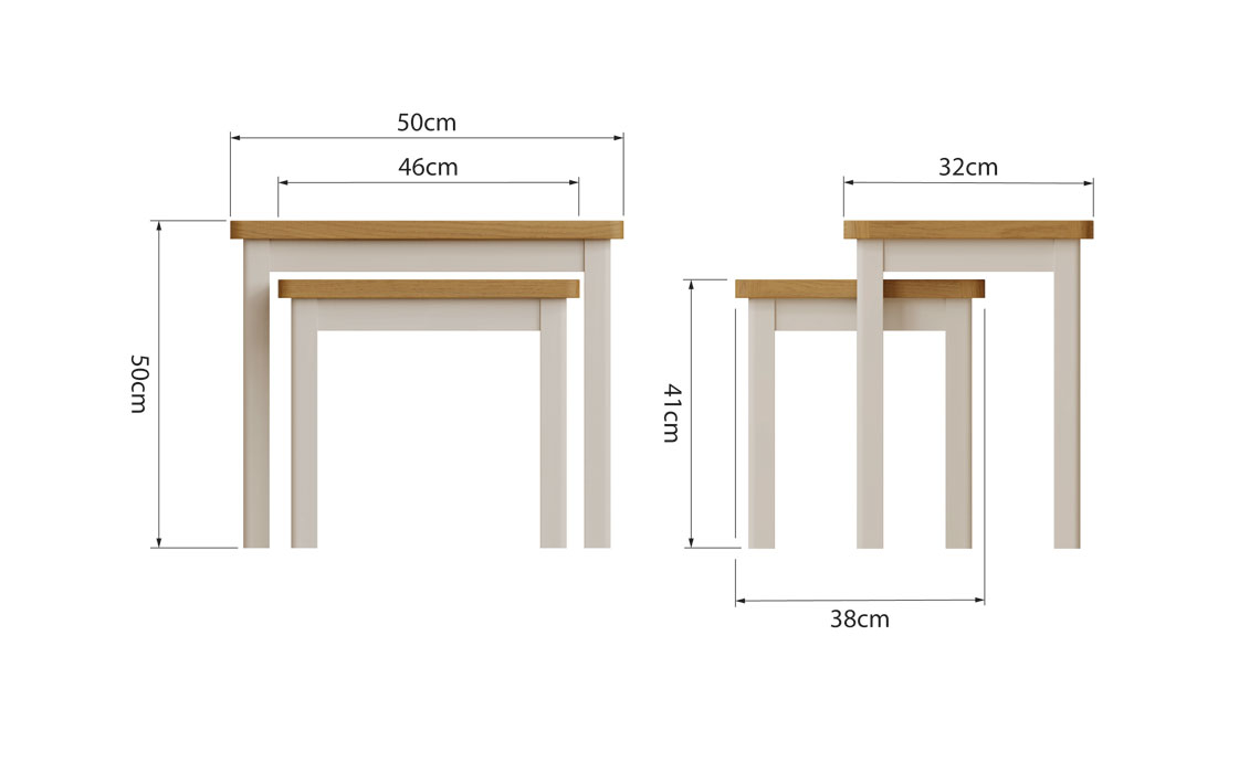 Woodbridge Truffle Grey Painted Nest Of 2 Tables