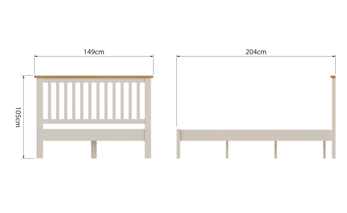 Woodbridge Truffle Grey Painted 4ft6 Double Bed Frame