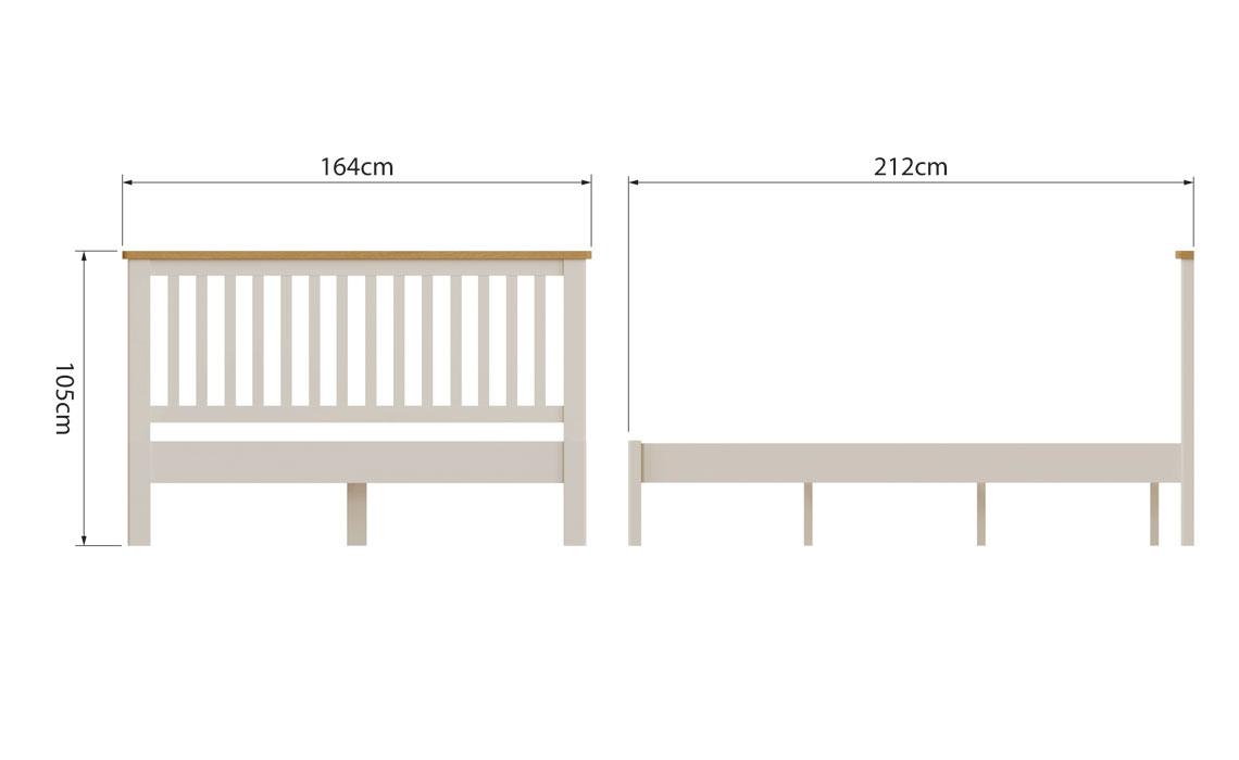 Woodbridge Truffle Grey Painted 5ft Kingsize Bed Frame