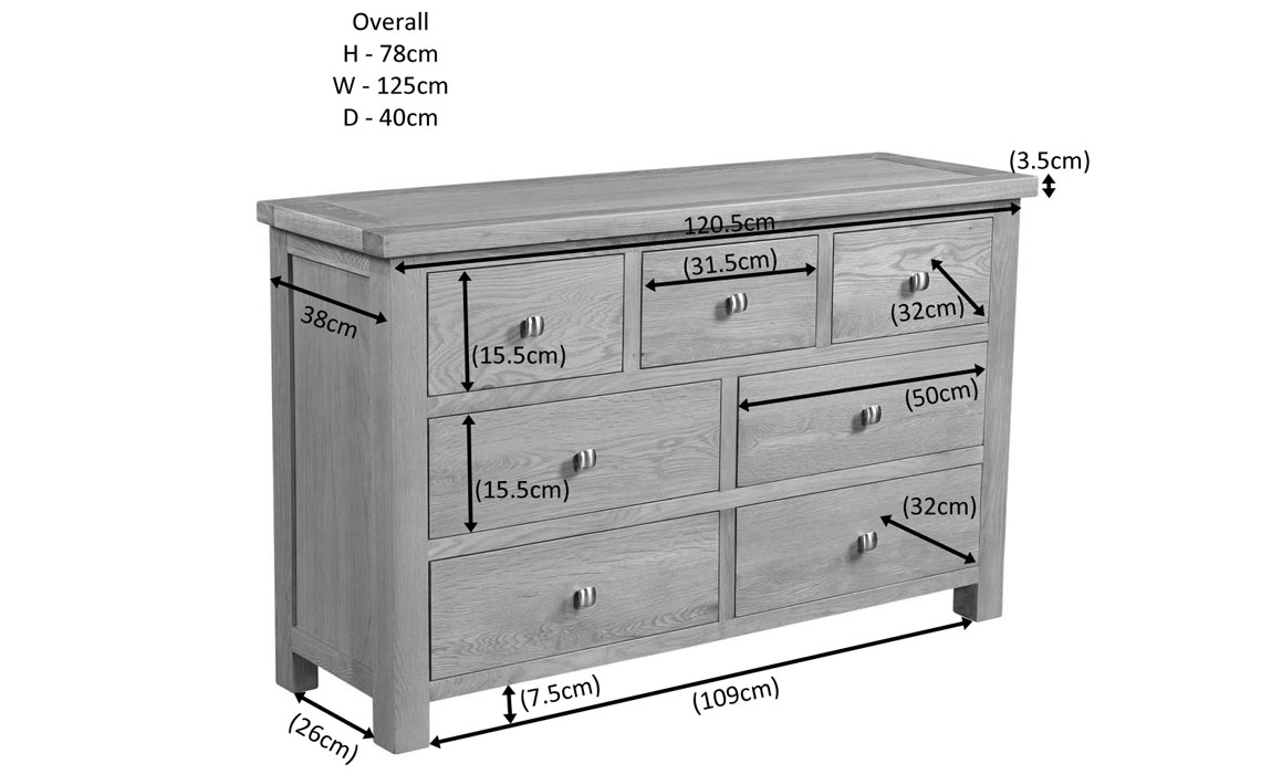 Lavenham Rustic Oak 3 Over 4 Chest