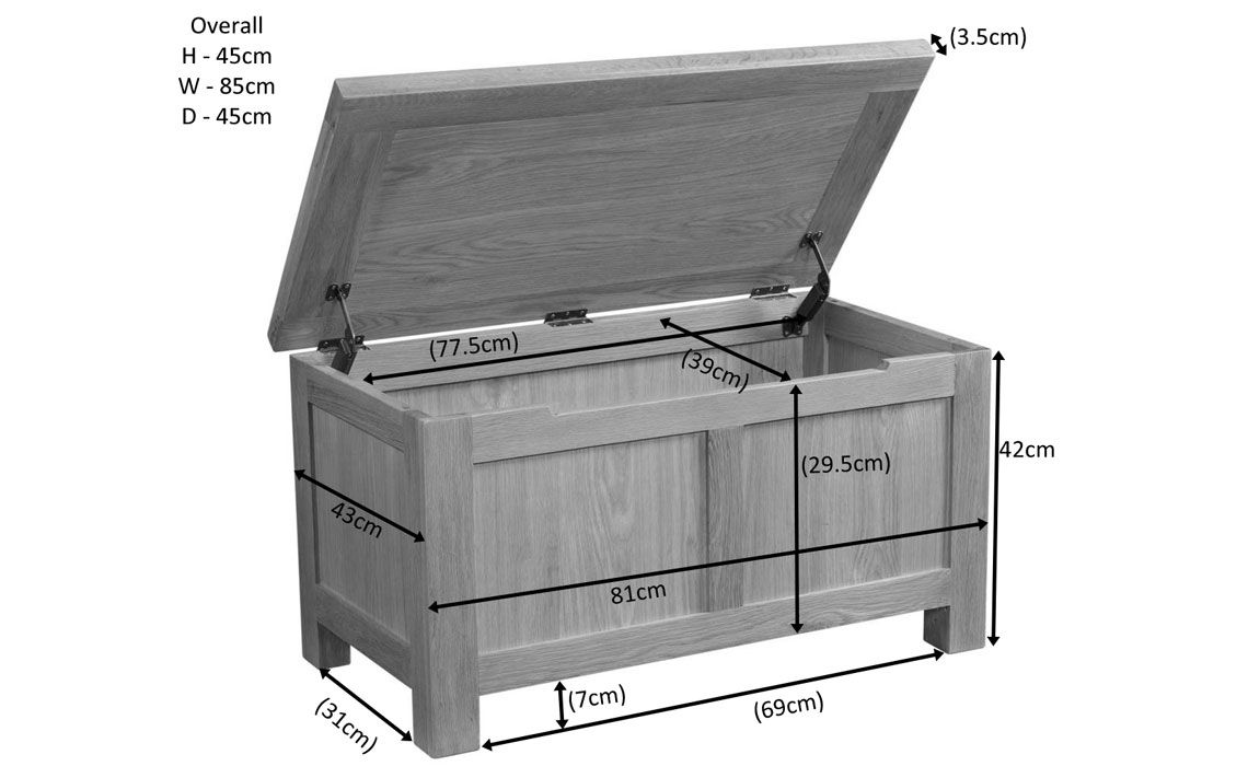 Lavenham Rustic Oak Blanket Box