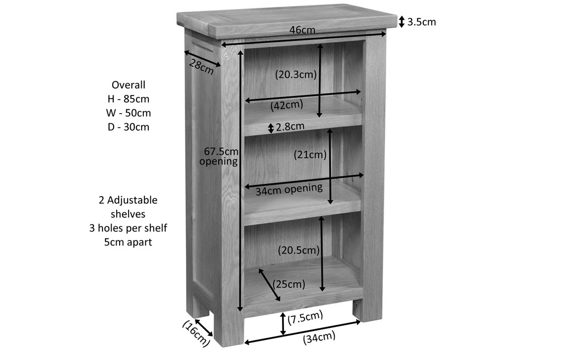 Lavenham Rustic Oak Small Bookcase