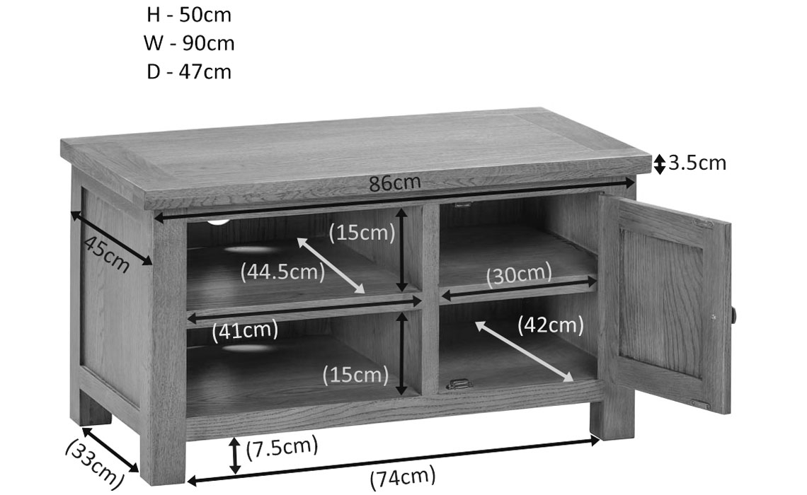 Lavenham Rustic Oak Standard TV Unit