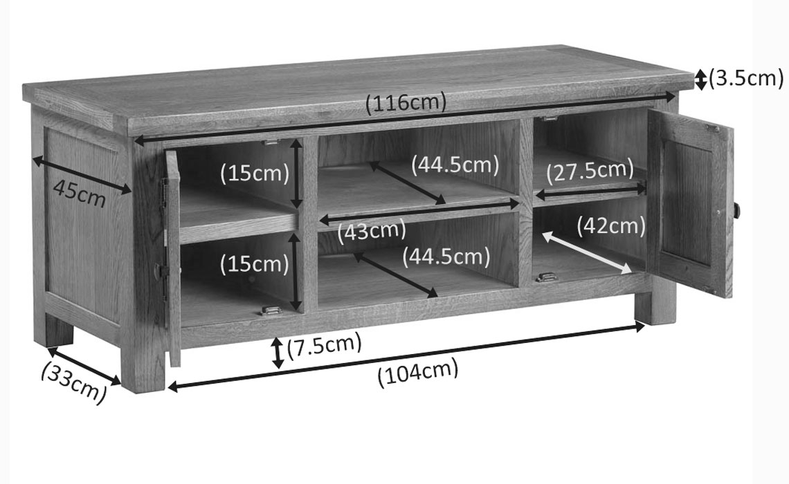 Lavenham Rustic Oak Large TV Unit