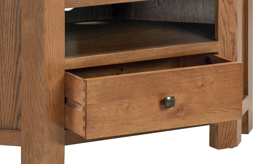 Lavenham Rustic Oak Corner TV Unit