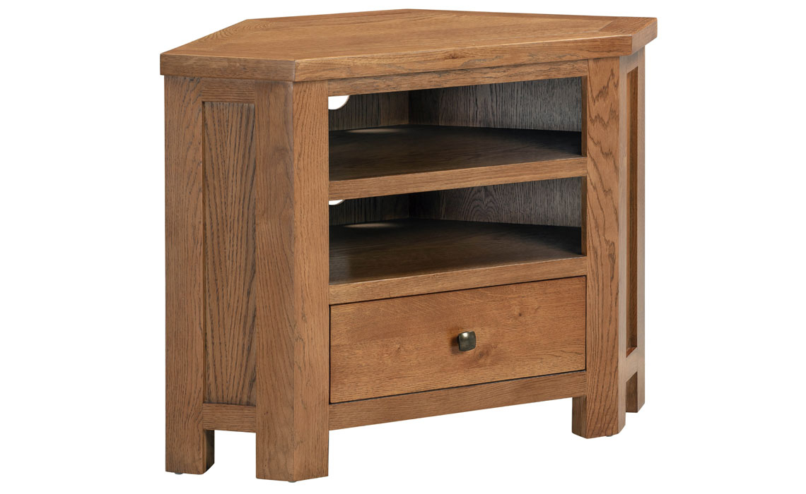 Lavenham Rustic Oak Corner TV Unit