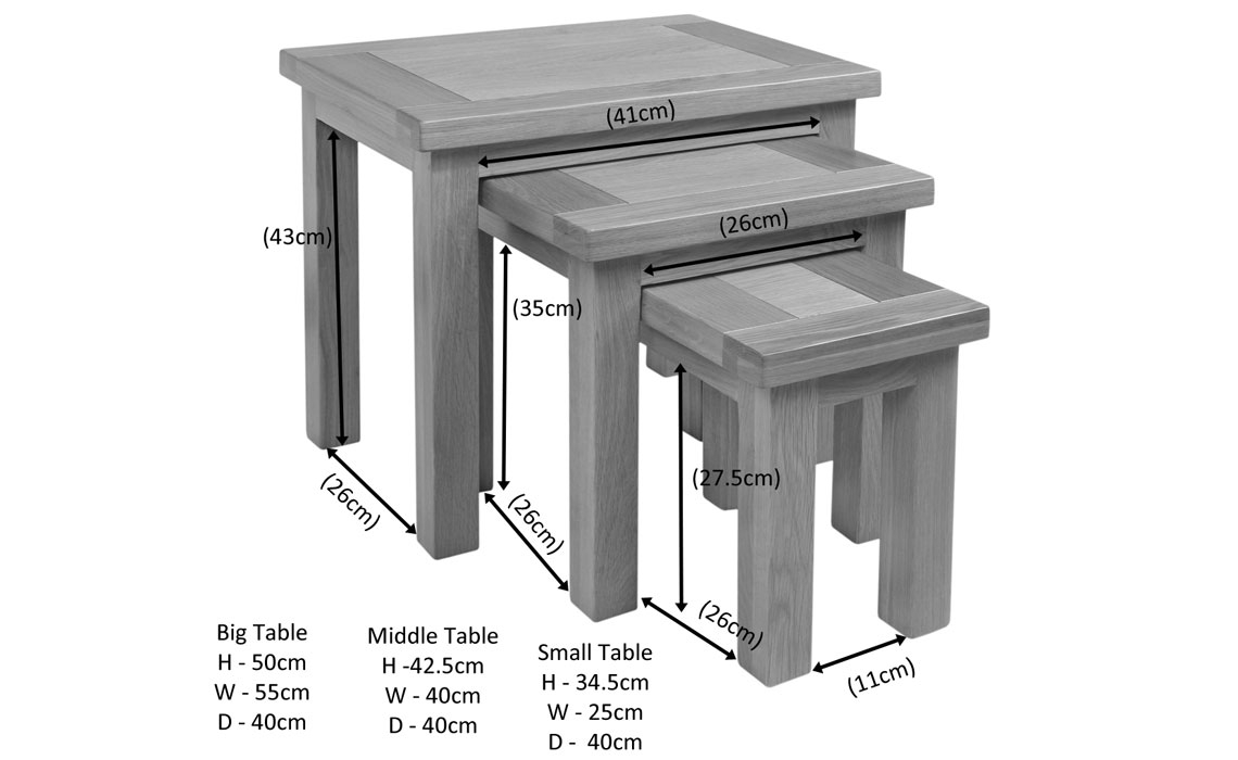 Lavenham Rustic Oak Nest Of Tables
