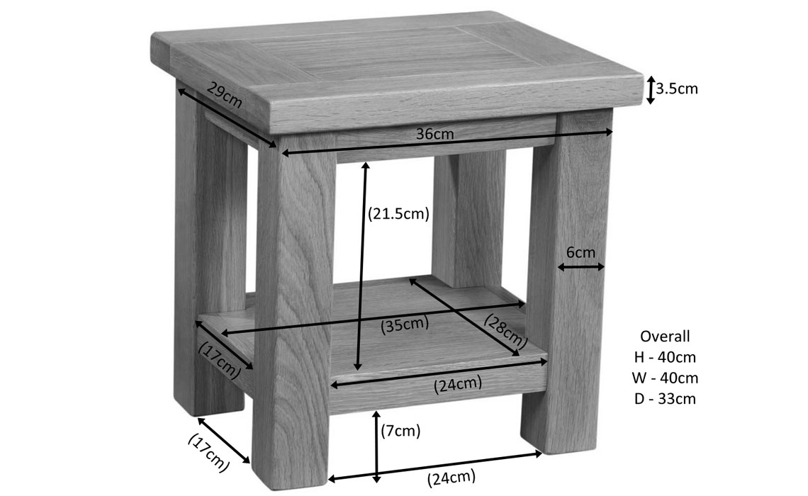 Lavenham Rustic Oak Lamp Table