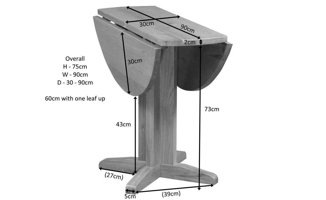 Lavenham Rustic Oak Drop Leaf Table