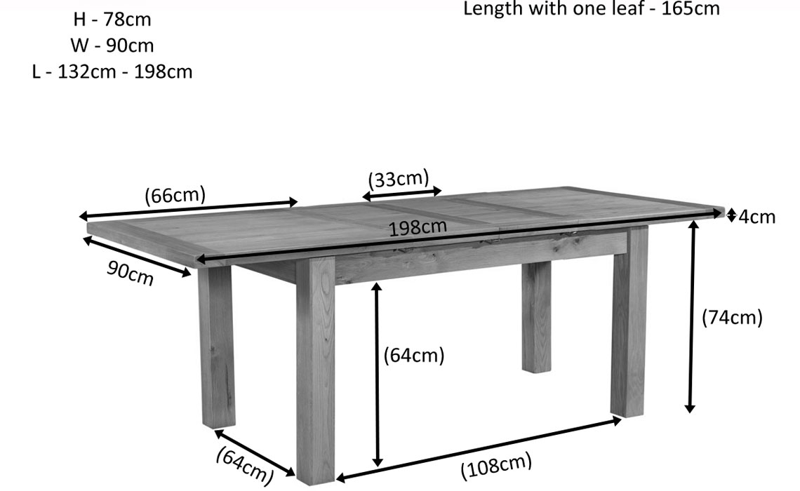 Lavenham Rustic Oak 132-198cm Extending Table