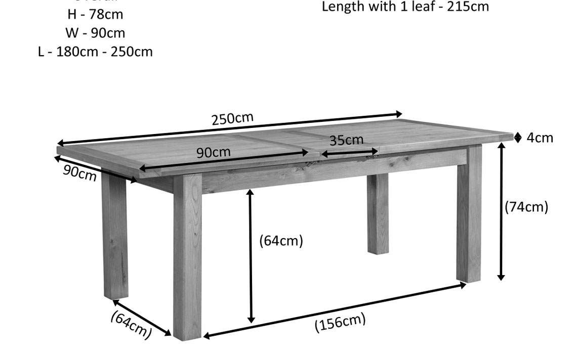 Lavenham Rustic Oak 180-250cm Extending Table