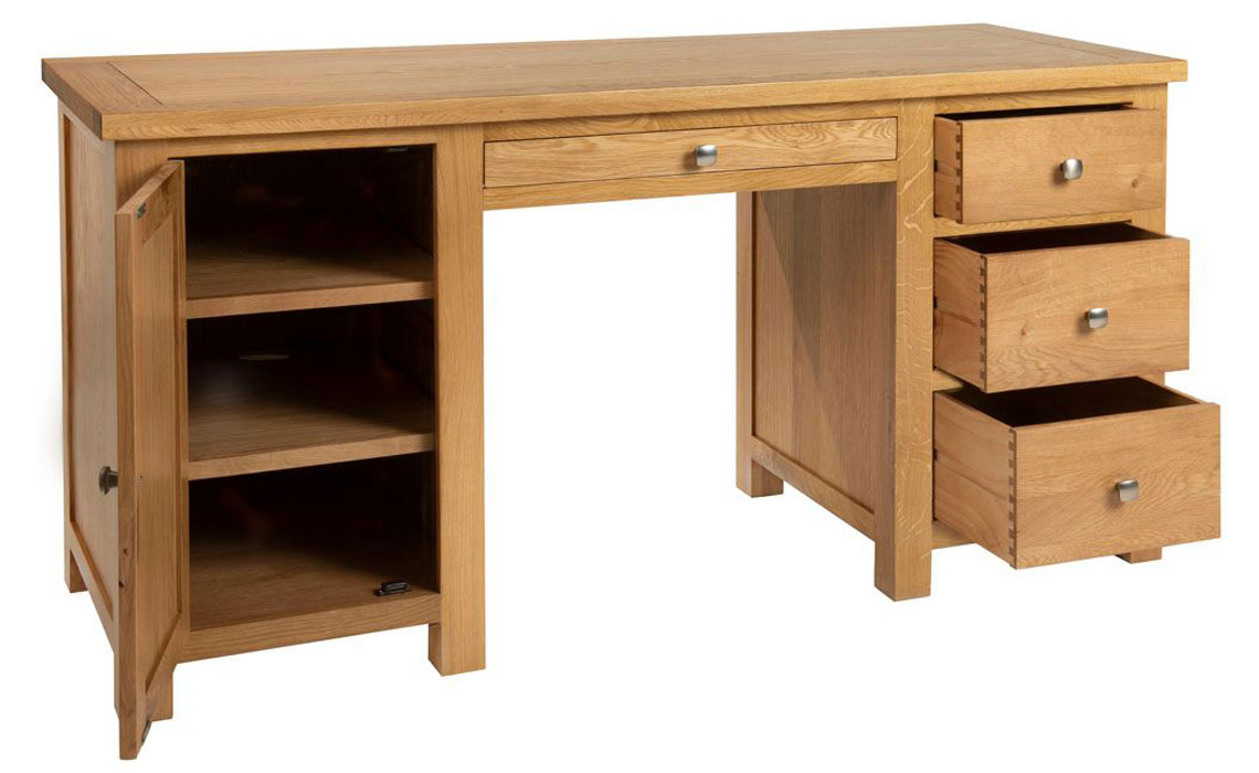 Lavenham Oak Double Pedestal Office Desk