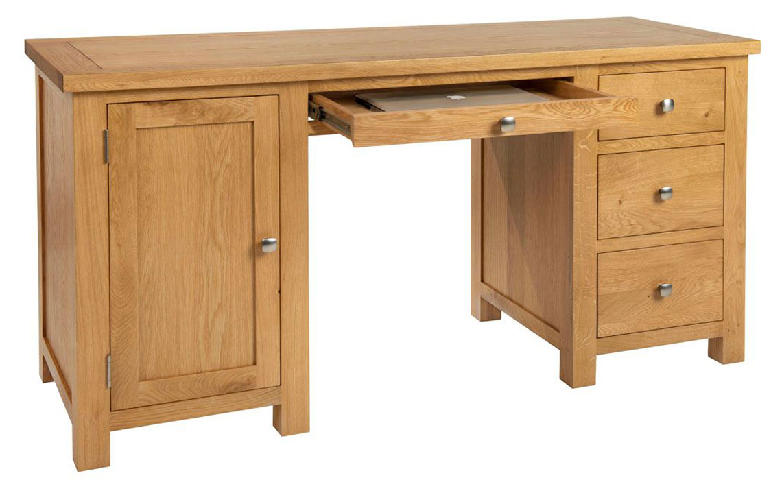 Lavenham Oak Double Pedestal Office Desk