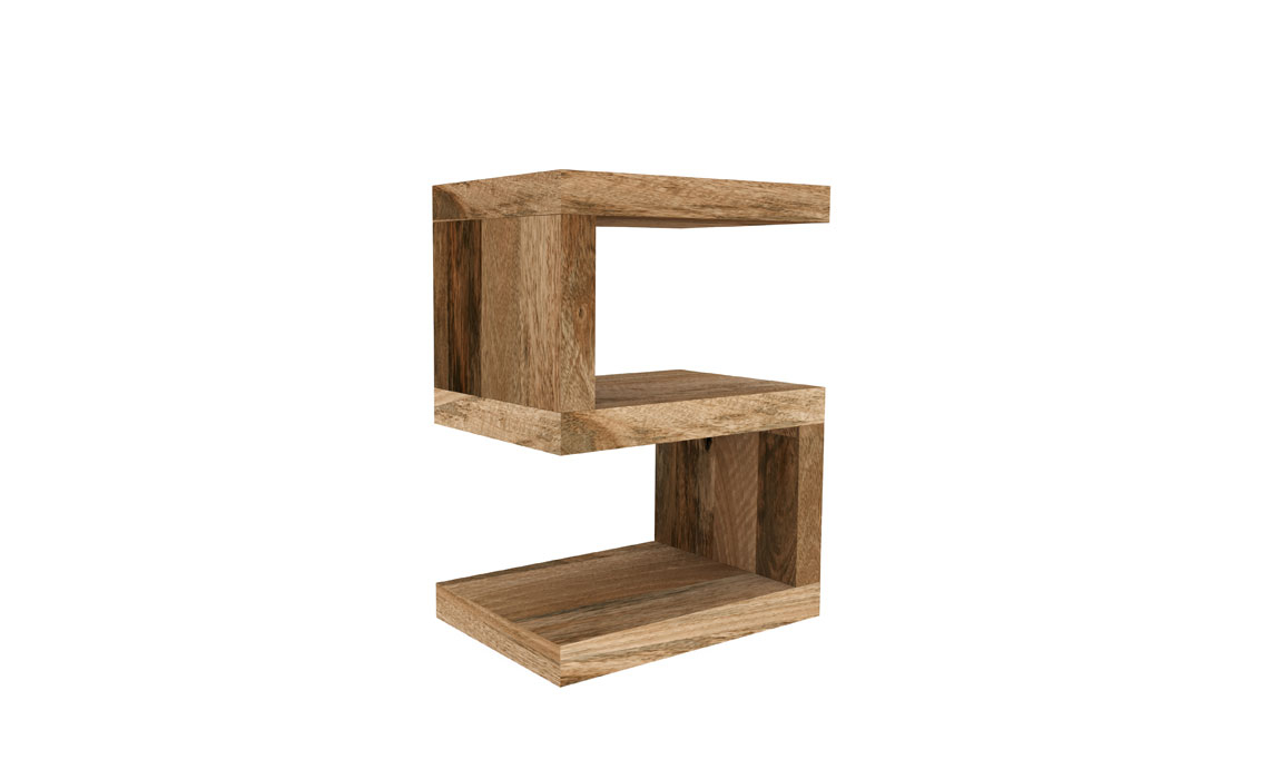 Bali Solid Mango S-Shaped Shelving Unit