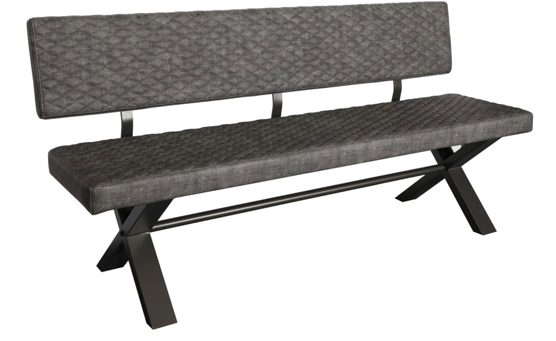 Native Stone Large Upholstered Bench With Back