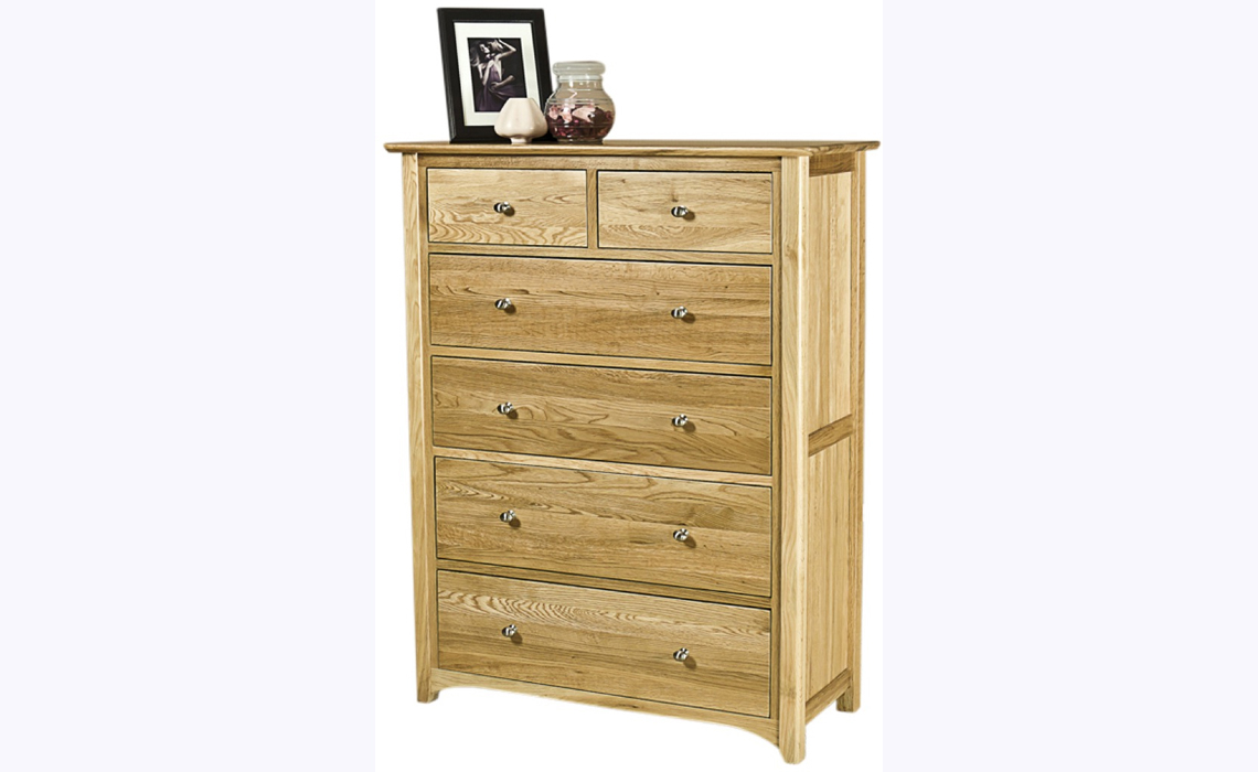 Falkenham Solid Oak 4 Over 2 Chest Of Drawers