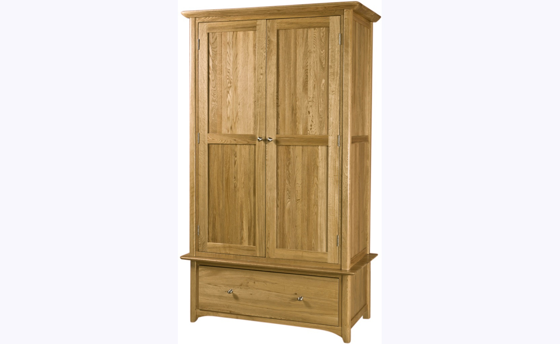 Falkenham Solid Oak Gents Wardrobe