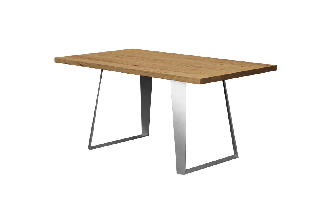 Aurora Oak 180cm Dining Table With Trapeze Leg 