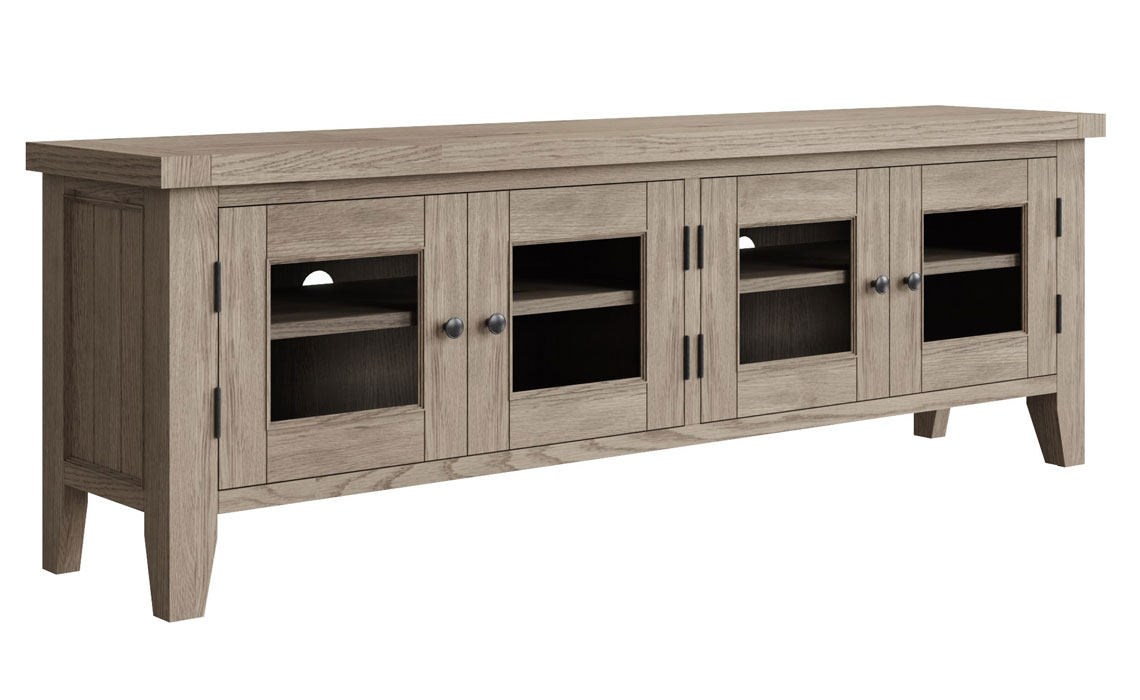 Jasmine Grey Oak Extra Large TV Unit, Oak - Beds, Mattresses, Sofas ...